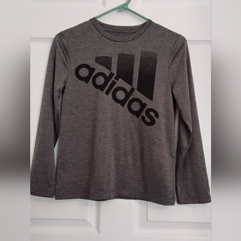 Adidas Kids Charcoal Long Sleeve Tee